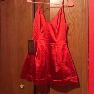 Bebe!  Sexy flirty red satin dress! So fun!